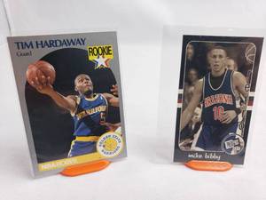 2 Rookie Cards Tim Hardaway NBA Hoops 113 and Mike Bobby Press Pass 98 RT2