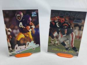 2 Corey Dillon Rookie Cards Fleer 181 and Stadium Club 191