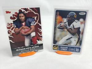 2 Marshawn Lynch Rookie Cards HIT 24 and Topps 5 of 15
