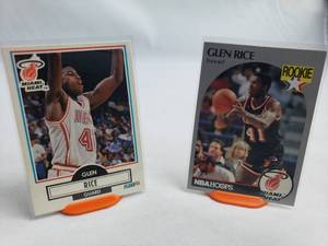 2 Glen Rice Rookie Cards NBA Hoops 168 and Fleer 90 101