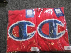 2 new large scarlet champion shirts...