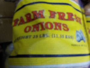 25 lb. Bag Farm Fresh Onions...