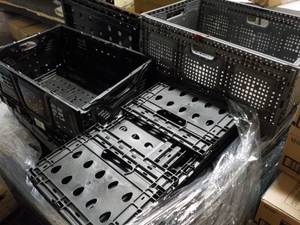 4 Plastic Collapsible Crates...