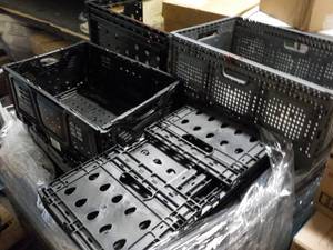 4 Plastic Collapsible Crates...