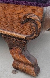 lot 1 image: Elegant Royal Purple Mohair Empire Pawfoot Chaise Lounge