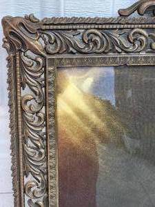 lot 36 image: Vintage Ornate Metal Framed Print of the Infant Samuel