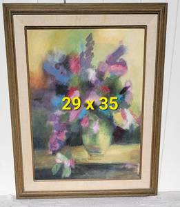 lot 13 image: Original Oil Painting  Impressionistic Floral Still Life