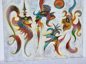 lot 64 image: Original Oil Painting on Canvas  Quartet