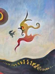 lot 9 image: Original Oil on Canvas  Birds of Prey