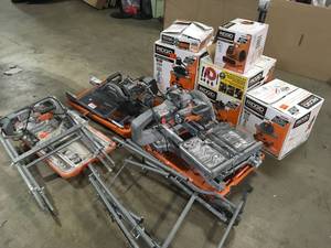 Lot of assorted Ridgid  Tools, accesories and shop vacs variosu models and conditions see pictures