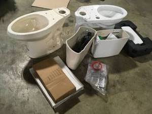 Lot of assorted toilet parts customer returns review pictures various models and conditions