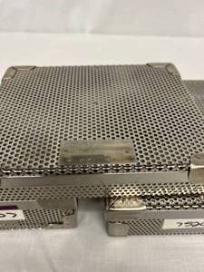 lot 2 image: LOT OF 3 Phelan Instrument Sterilization Baskets Autoclavable Infection Control Sterilizer Containers - Lasts Forever Or At Least Seems Like It
