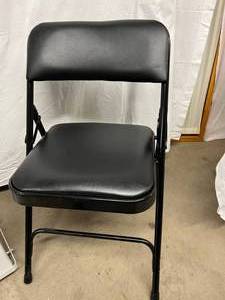 lot 22 image: United Metal ST24 Fire Fighter Trash Can and Black Folding Chair