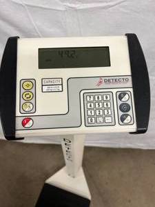 lot 27 image: MSRP $800 Detecto 758C Digital Adult Weighing Scale 400lb Capacity - Great For Weighing Shipping Packages As Well  Great Working Condition