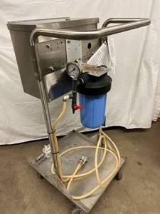 lot 28 image: Portable Water Filtration System On Stainless Steel Cart 
