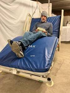 lot 42 image: MSRP $28,000 HILL-ROM CAREASSIST ES DIGITAL HOSPITAL BED WSCALE, BED EXIT ALARM & FREE USED HIGH QUALITY MATTRESS THAT PREVENTS BEDSORES PLUS HAND REMOTE CONTROL FOOTBOARDS REMOVEDDISCARDED - EXCELLENT WORKING CONDITION 