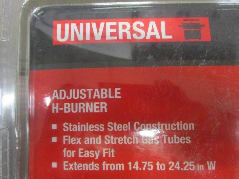5 Pack BBQ Gas Grill Burner H Type Stainless Steel Universal Adjustable 14.75 - 24.25