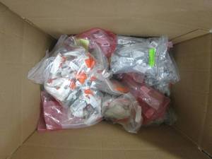 Bin of Misc Items (Cabinet Hardware, Grill Parts, Electrical Items, Etc)