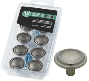 ( 6 packs ) of Liberty Top Ring Round 1-14 in. (32mm) Antique Iron Cabinet Knob (10-Pack), P40052L-AI-U1 - NEW - SOLD AS IS.