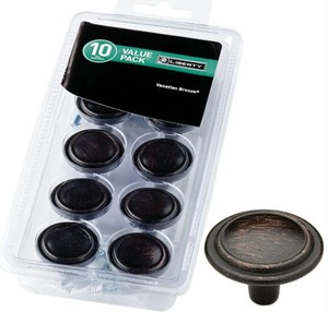 ( 8 packs ) of Liberty Top Ring Round 1-14 in. (32mm) Venetian Bronze Cabinet Knob (10-Pack), P40052L-VBR-U1 - NEW, SOLD AS IS.