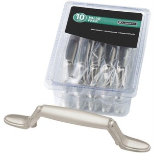 (6 packs) of Liberty 3 in. (76mm) Satin Nickel Decorative Spoon Foot Cabinet Pull (10-Pack), P50122L-STN-U1 - NEW, SOLD AS IS.