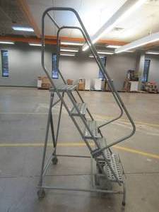 Cotterman Step Ladder With Step Lock. 27 x 40 x 81 Tall. Top Step is 51. In great condition, Used in Warehouse - SOLD AS IS.