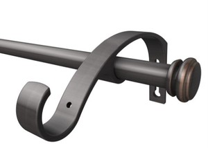 Home Decorators Collection 28 in. L - 50 in. L Telescoping Curtain Rod Kit in Oil Rubbed Bronze with New Double Rod Conversion Kit 1001 808 282 - NEW SOLD AS IS.
