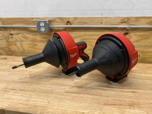 lot 1 image: MILWAUKEE Lot of 2-  M12 12-Volt Lithium-Ion Cordless Drain Snake Augers With 516 in. x 25 ft. Cable (Tool Only)