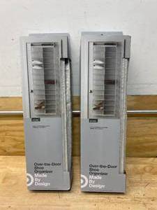 lot 51 image: Lot of 2- Over The Door 26 Shelf Mesh Shoe Organizer Light Gray