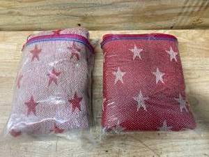 lot 63 image: Lot of 2-  50 x 60 Throw Blankets- Star Pattern