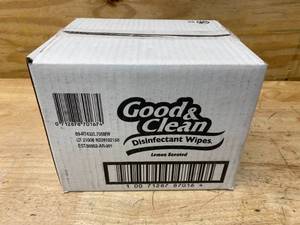 lot 68 image: GOOD & CLEAN Case of Disinfectant Wipes- 6 Packs of 36 Wipes- Lemon Scented