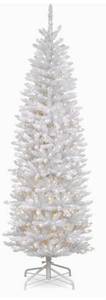 lot 76 image: NATIONAL TREE COMPANY Artificial Pre-Lit Slim Christmas Tree, White, Kingswood Fir, White Lights, Includes Stand, 7 Feet