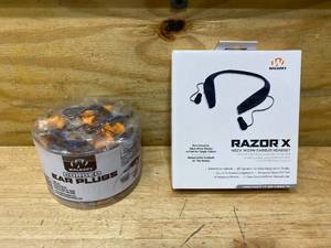 lot 90 image: WALKERS GWP-SF-BTN Razor X 3.0 with Saftey Corded Foam Ear Plugs Noise Reduction Rating 25Db50 PK