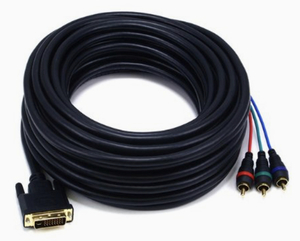 lot 113 image: MONOPRICE 50ft DVI-I to 3 RCA Component Video Cable (DVI-I - 3-RCA)