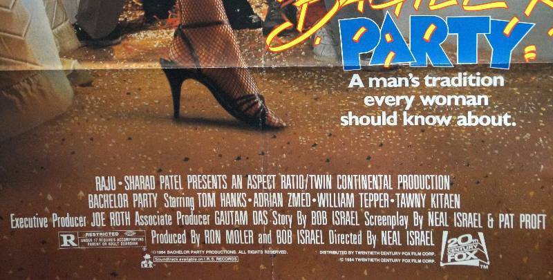 lot 35 image: Bachelor Party (1984) Original Theater Lightbox Promo Poster