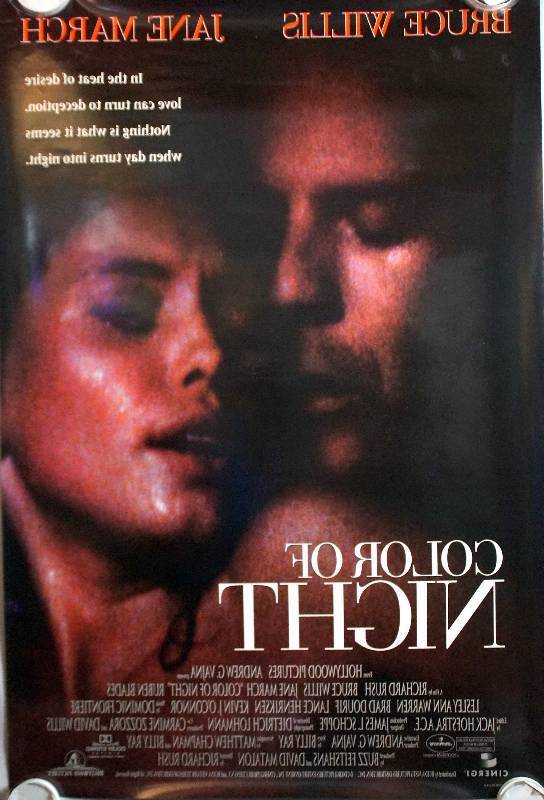 lot 41 image: The Color of Night (1994) Original Theater Lightbox Promo Poster