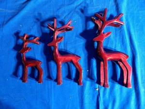 lot 45 image: Christmas Figures Assortment Santas Reindeers Gnomes & Trees