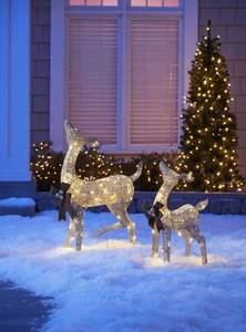 lot 3 image: National Tree Company 38 and 28 Lighted Doe and Fawn Decoration (Open Box)