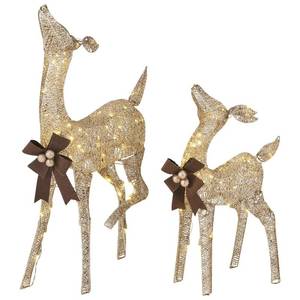 lot 61 image: National Tree Company 38 and 28 Lighted Doe and Fawn Decoration (Open Box)