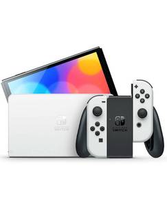 lot 28 image: Nintendo Switch OLED Console Bundle with White Joy-Cons, Turtle Beach Battle Buds Headset and Mario  Rabbids Kingdom Battle