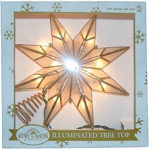 lot 94 image: Kurt S Adler 9.5 UL 10-Light Gold Glittered Capiz Star Treetop
