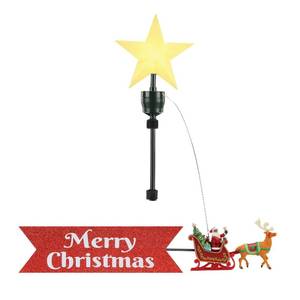 lot 35 image: Mr. Christmas Santa Sleigh Animated Tree Topper with Banner