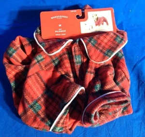lot 118 image: Wondershop Flannel Pet Pajamas Medium (Brand New)