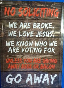 lot 150 image: No Soliciting Metal Sign (Brand New)