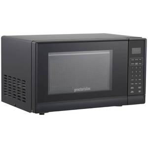 lot 62 image: Proctor Silex 0.7 Cu Ft 700-Watt Countertop Microwave Oven DENT ON THE SIDE