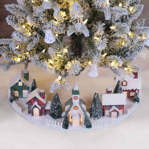 lot 130 image: Mr. Christmas 24 Plaid Christmas Village Around the Tree