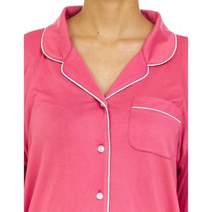 lot 99 image: Flora by Flora Nikrooz Womens Soft Long Sleeve Notch Collar 2-Piece Set