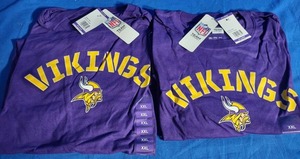 lot 108 image: 2 - NFL Vikings First Contact ChaseT-Shirt Team Apparel 2XL (New with Tags)  Original MSRP $28 Each