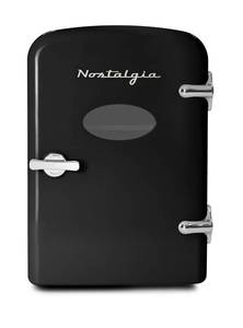 lot 172 image: Nostalia Retro 6-Can Personal Cooling and Heating Refrigerator with Dry Erase Door