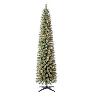 lot 50 image: 7ft. Pre-Lit Artificial Christmas Tree Clear Lights by Ashland (Original MSRP $129.99)